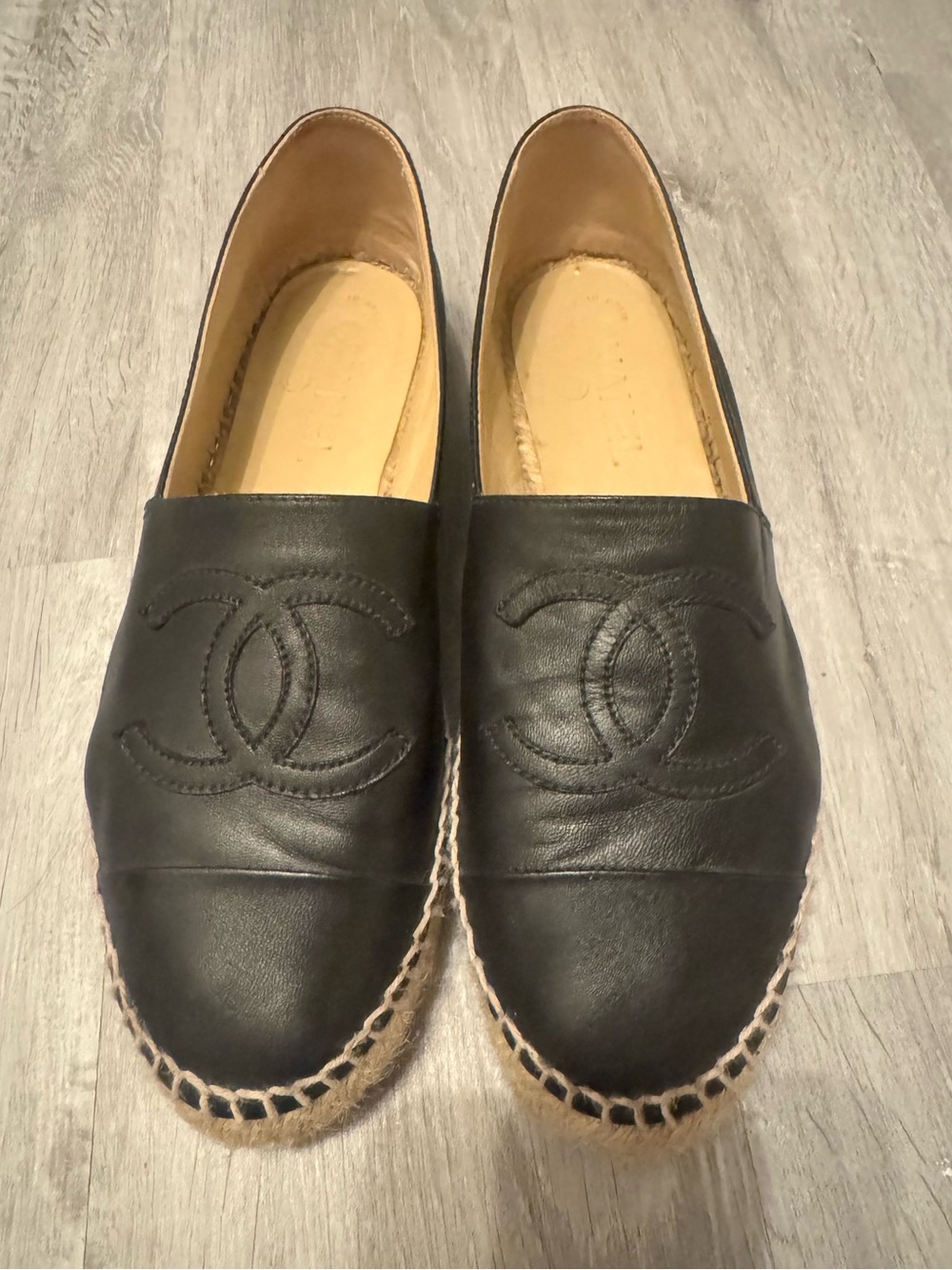 CHANEL Lambskin CC Espadrilles 37 Black - Picture 2 of 14